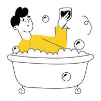 Trendy Bath Relaxing vector