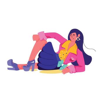 Trendy Model Pose vector