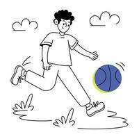 Trendy Playing Basketball vector