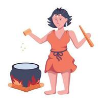 Trendy Primitive Cooking vector