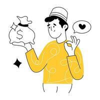 Trendy Eid Money vector