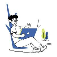 Trendy Workplace Concepts vector