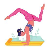 Trendy Handstand Asanas vector