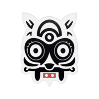 Tribal mask cartoon isolated on transparent background, ai generated, digital illustration. png