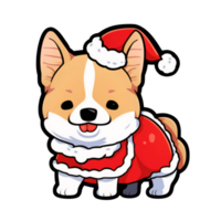 Cute cartoon corgi isolated on transparent background, ai generated png