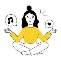 Trendy Music Yoga vector