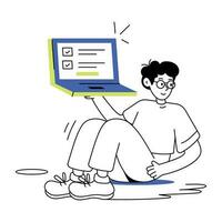 tarea en línea de moda vector