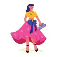 Trendy Skirt Outfit vector