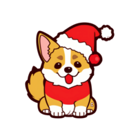 Cute cartoon corgi isolated on transparent background, ai generated png