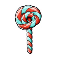 xmas candy cane isolated on transparent background, ai generated, digital illustration. png