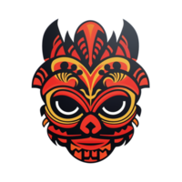 Tribal mask cartoon isolated on transparent background, ai generated, digital illustration. png