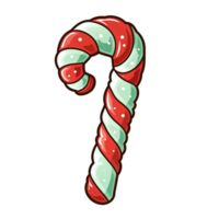 xmas candy cane isolated on transparent background, ai generated, digital illustration. png