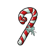 xmas candy cane isolated on transparent background, ai generated, digital illustration. png