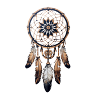 dreamcatcher, amulet, evil banishing, transparent background, ai generated png