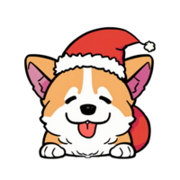 Cute cartoon corgi isolated on transparent background, ai generated png