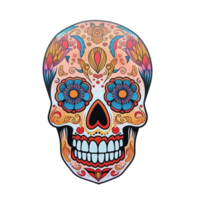 Hispanic heritage sugar skull marigold isolated on transparent background, ai generated, digital illustration png