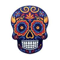 Hispanic heritage sugar skull marigold isolated on transparent background, ai generated, digital illustration png