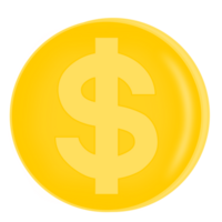 Dollar Gold Münze. Geld png Illustration.