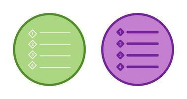 Unique Numbered list Vector Icon