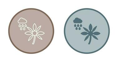 Flower with rain Vector Icon