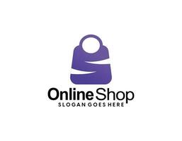 Online Shop Logo designs Template. Illustration vector graphic of shopping cart and shop bag combination logo design concept. Perfect for Ecommerce, sale, discount or store web element. Company emblem