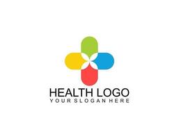 Health Care Logo, For Medical Center, With line Cross Symbol vector