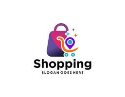 Modern gradient e commerce-logo-collection vector