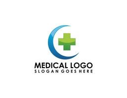 Cruz más elementos de plantilla de diseño de icono de logotipo médico vector