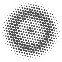 circulo puntos con trama de semitonos modelo. redondo degradado antecedentes. elemento con gradación puntos textura. resumen geométrico forma png