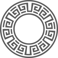 griego redondo borde. circulo meandro marco con antiguo ornamento. romano Mediterráneo modelo decoración. png