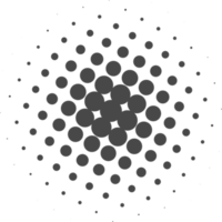 circulo puntos con trama de semitonos modelo. redondo degradado antecedentes. elemento con gradación puntos textura. resumen geométrico forma png