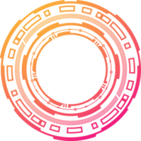 hud trogen element. abstrakt optisk neon syfte. cirkel geometrisk form för virtuell gränssnitt och spel. kamera sökare för prickskytt vapen png