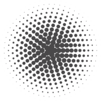 cirkel prickar med halvton mönster. runda lutning bakgrund. element med gradering poäng textur. abstrakt geometrisk form png