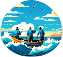 Fishermen who go out to sea. Generative AI png