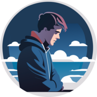 Man depressed person. png