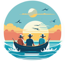 Fishermen who go out to sea. Generative AI png