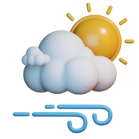 3d Wetter Symbol Sonne und Wind png