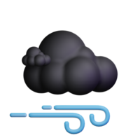 3d weather icon night with wind png