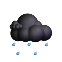 3d clima ícone noite com chuva png