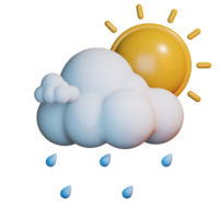 3d temps icône journée avec pluie png