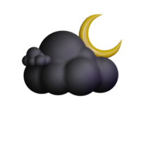 3d weather icon night with moon png