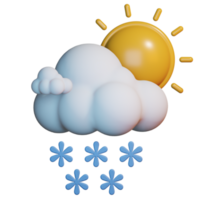 3d clima icono día con nieve png