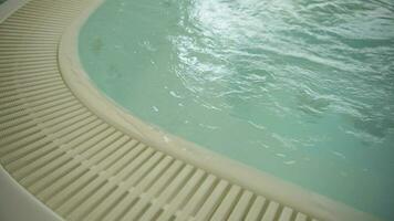 Modern Jacuzzi Water Overflow Element Closeup SPA Theme Video