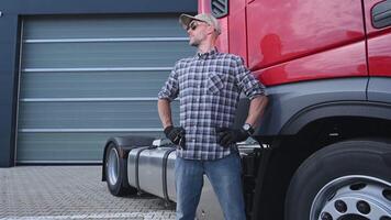 June 6, 2021. Krakow, Lesser Poland. Truck Driver with Keys To His Brand New Semi Truck video