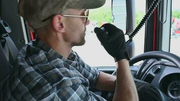 Semi Truck Driver Talking on CB Radio video