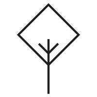 Geometric tree vector icon design. Square tree flat icon.