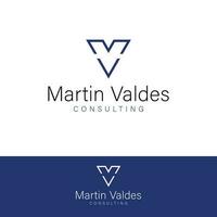 Martin Valdes consulting vector logo design. M and V logotype. MV initials logo template.