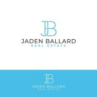 Jaden Ballard real estate vector logo design. Letters J and B logotype. Initials JB logo template.