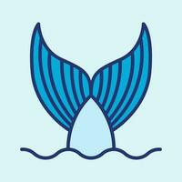 pescado cola azul vector icono ilustración. sirena cola símbolo.