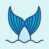 Fish tail blue vector icon illustration. Mermaid tail symbol.